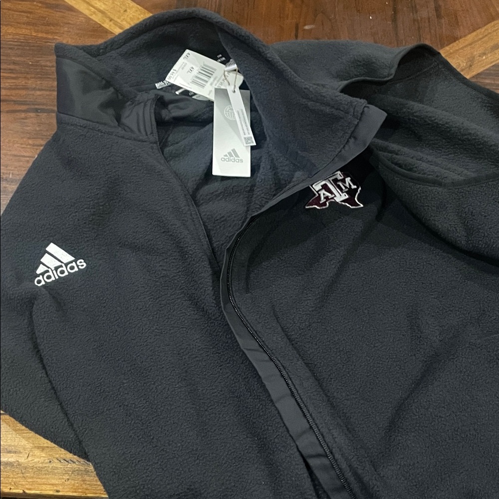 Adidas Texas A&M Black Fleece vest with Embroidered Logo (New)